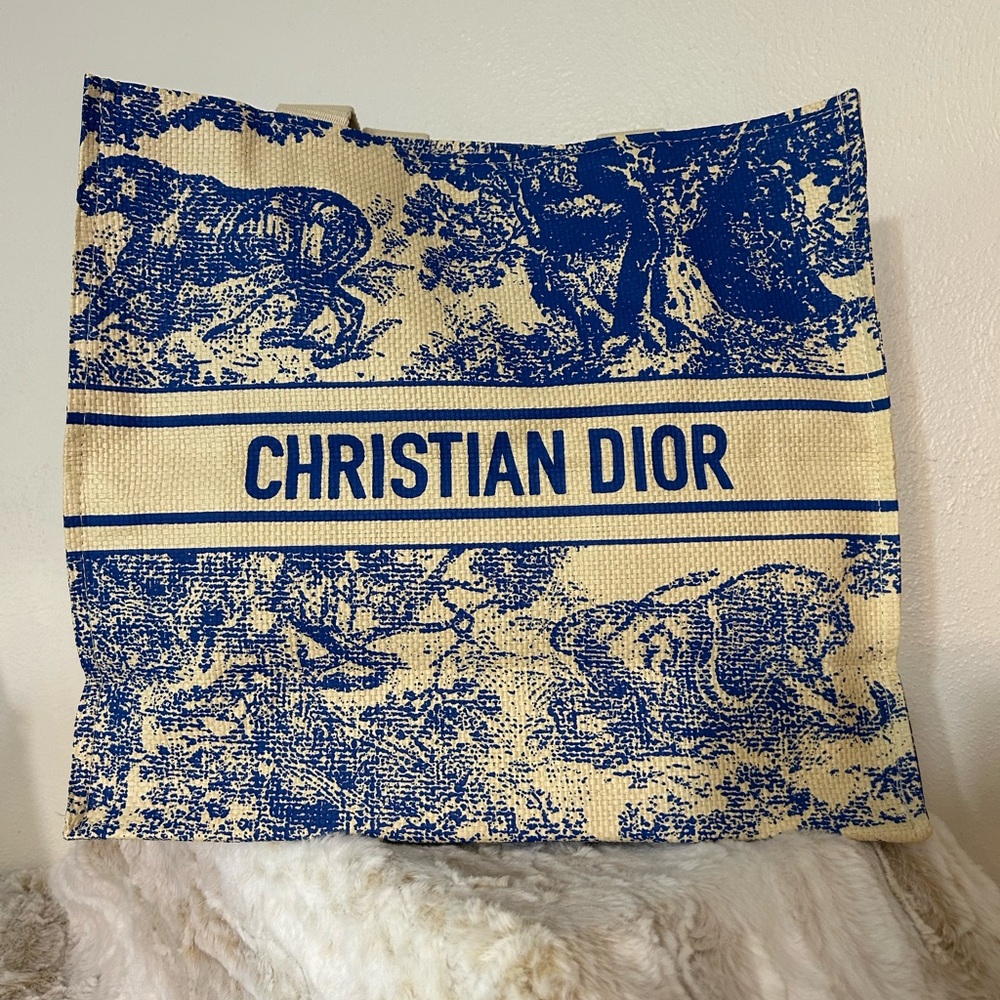 NWT Dior Blue and Cream Tote Bag